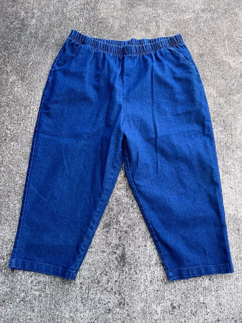 American Sweetheart Style K82 Denim Pants Size XL Blue Elastic Waist